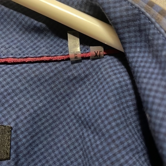 BUGATCHI Classic Fit Button Up Size XLBlue Gray Plaid Long Sleeve - Picture 4 of 6